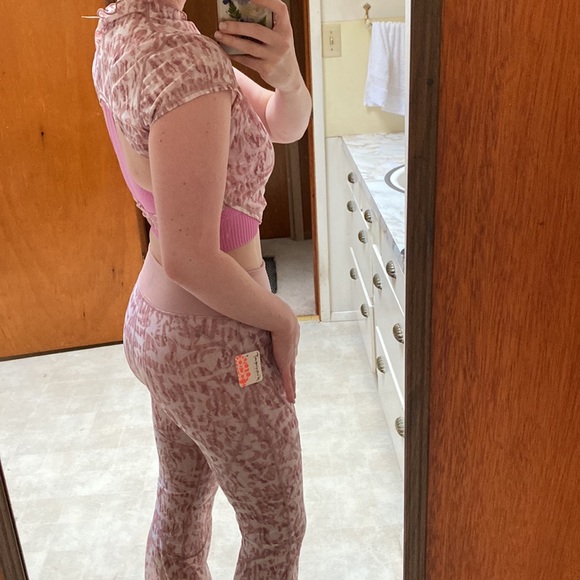 Free People Pants - 🧼[ Free People ] Movement See You Through Yoga Set in Blush